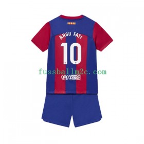 Fußballtrikots FC Barcelona Ansu Fati 10 Kinder Heim Trikotsatz 2023-2024